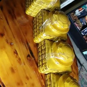 Gold canister set of 4 a few chips heavy